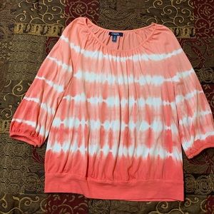 Chaps quarter sleeves tie dye shirt
